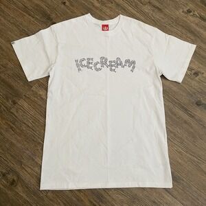 Ice Cream Broke Link Chain Shirt Pharrell BBC White Graphic Tee Mens Small